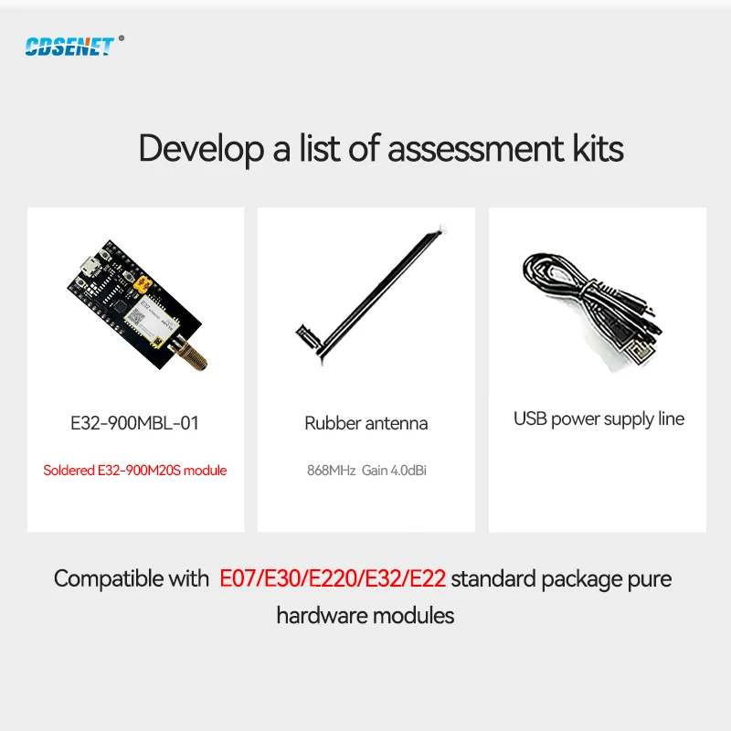 SX1278 868MHz 915MHz Lora Test Board 20dbm CDSENET E32-900MBL-01 USB Interface with Antenna and Power Supply