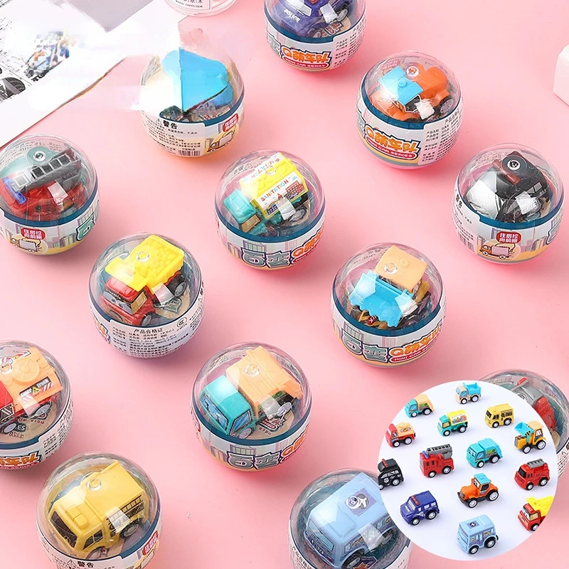 

Twisted Egg Cute Cartoon Toy Car Alloy Sliding Racing Cars Children's Simulation Car Model Engineering Vehicle Set for Boys Gift