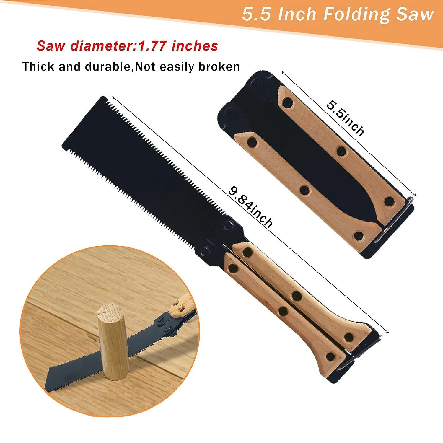 

O50 5.5 Inch Double Edges Pull Saw SK5 Steel Flexible Blade Portable Folding Mini Pocket Saw Hard Teeth Wood Pruning Saws Tool