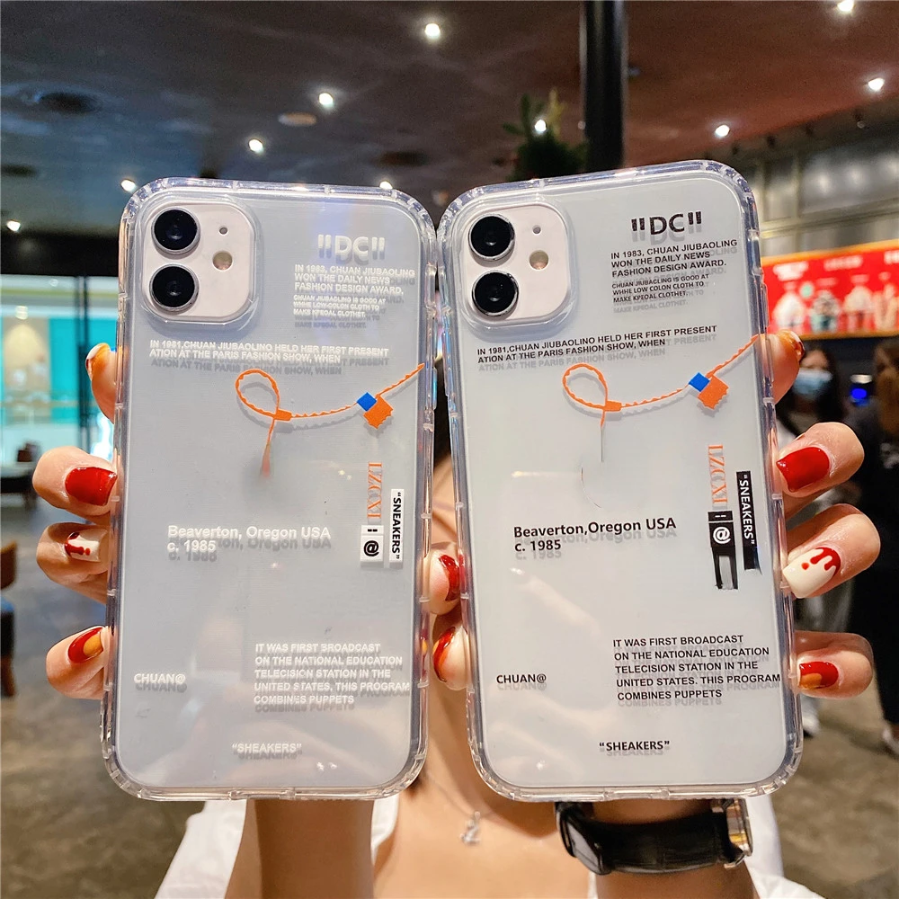 

Free Shipping For iPhone 14 13 12 Mini 11 X XS Max XR 7 8 6 Plus Ins White Label Soft TPU Cover Off Sports Shoes Brand Phone Cas