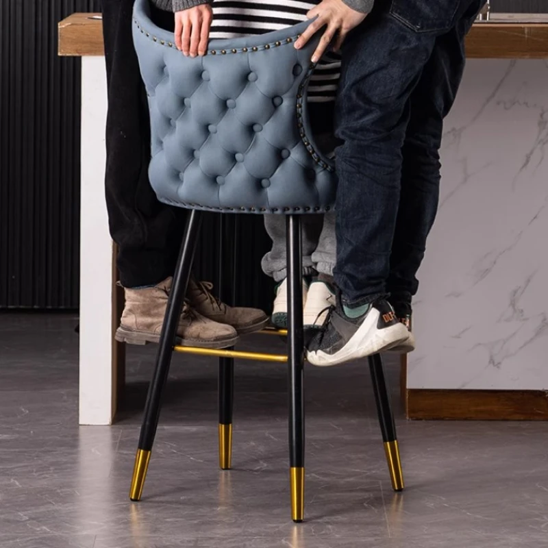 Стильный барный стул минималистичный простой бархатный современная кожаная