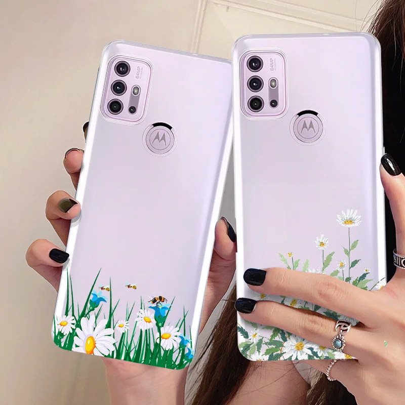 

Flower Floral Case for Motorola G20 G22 4G EU One Fundas for Moto G7 G8 G9 E7 Power Plus Play G10 G30 G60S Clear TPU Cover