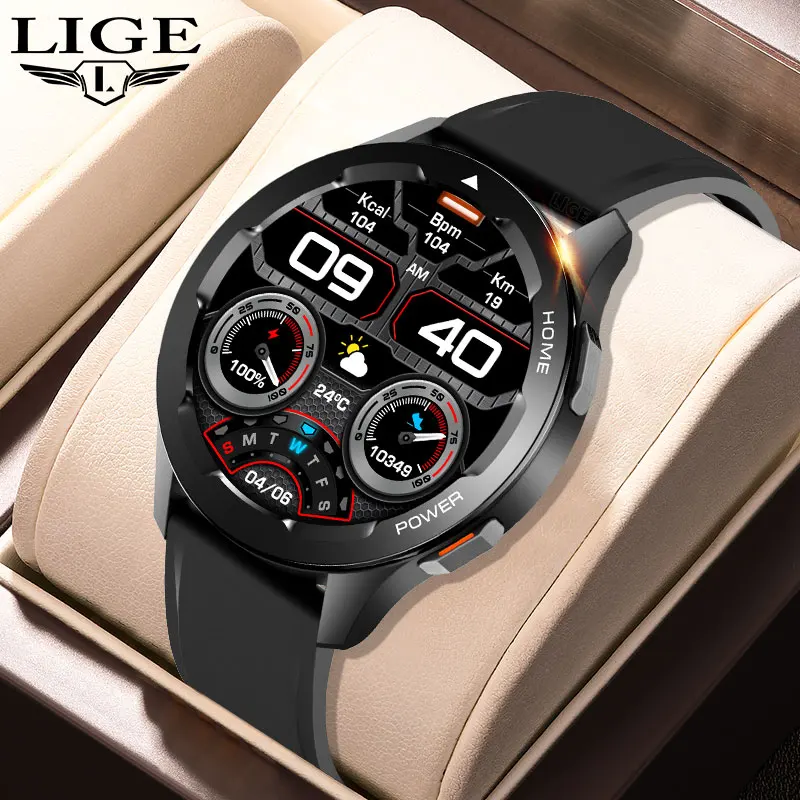 

LIGE Smart Watch NFC AI Voice Assistant Smartwatch Bluetooth Call Fitness Tracker Waterproof Digital Watch for Android IOS