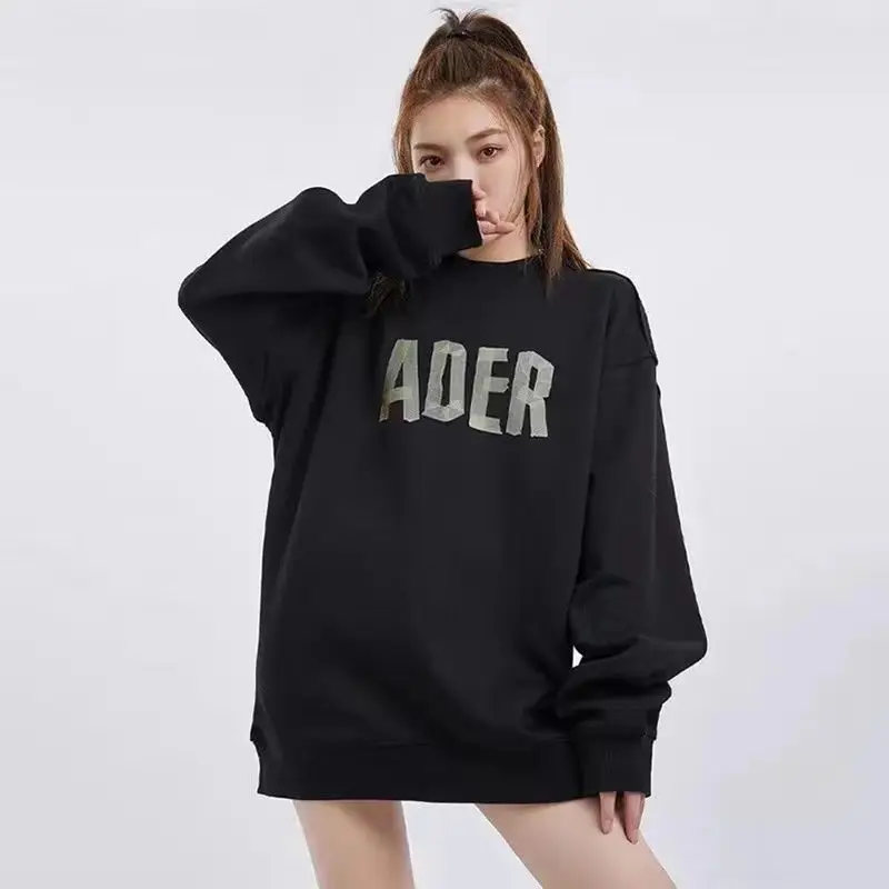 

ADER ERROR 2022 New Pure Cotton Round Neck Thin Fashion Label Printing High Street Men and Women's Same Style Plush Top Trend