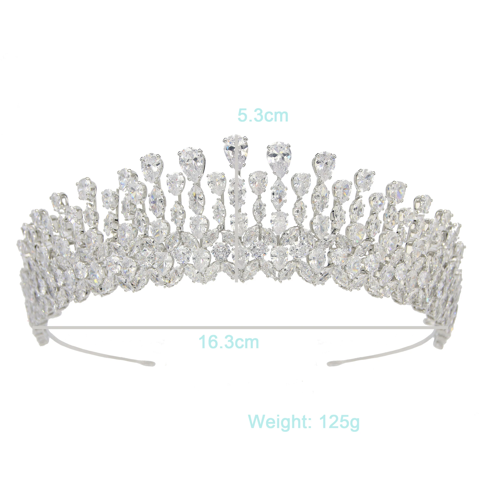 Bride Tiara Zircon Crystal Headdress Wedding Hair Accessories Headband Wedding Jewelry Crowns