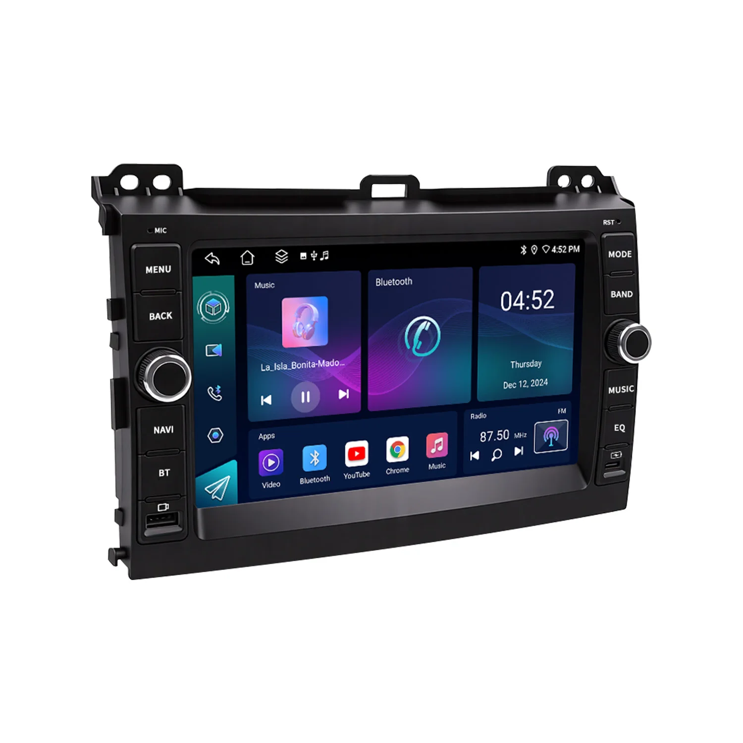 Фото 8-дюймовая автомобильная магнитола Android Type-C для Toyota Dominance 2002-2009 с беспроводным CarPlay, Android Auto, GPS-навигацией, Bluetooth и управлением с руля №3
