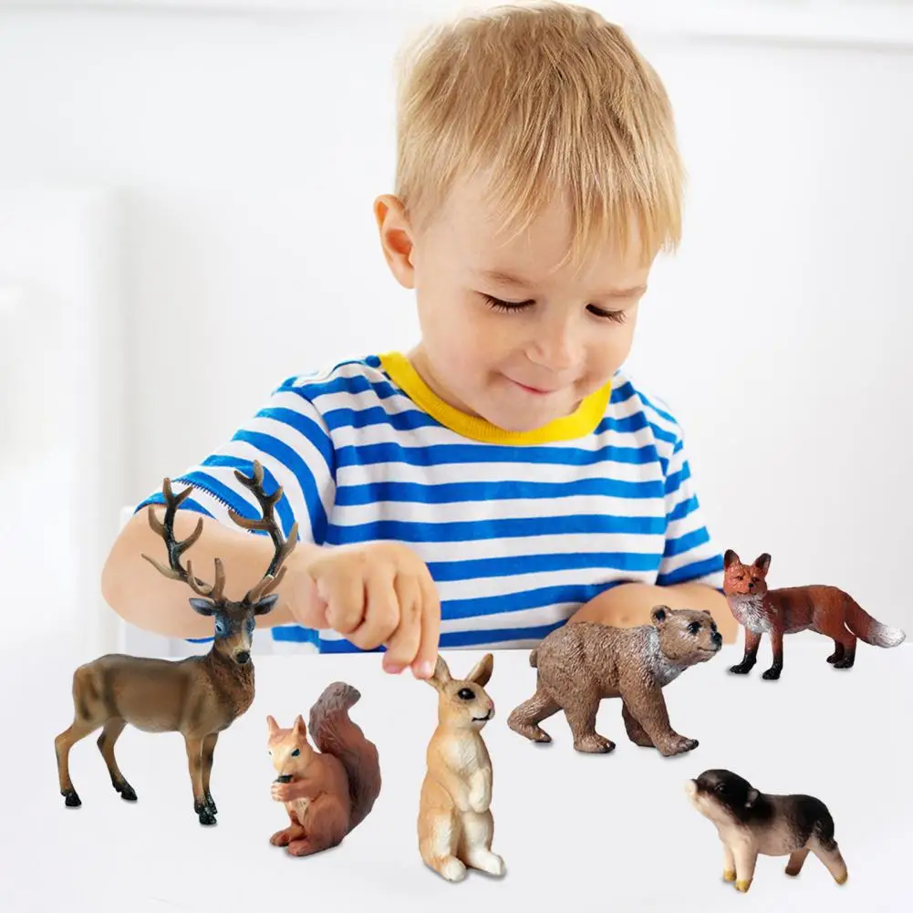 

Animal Model for Kids Realistic Simulated Forest Animal Figurines Elk Fox Deer Squirrel Brown Bear Static Models for Children's