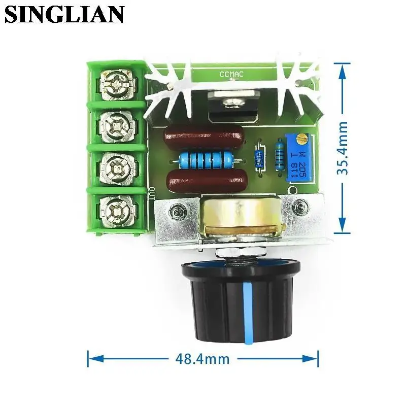 Электронный регулятор напряжения AC 50-220 В 25 А 2000 Вт
