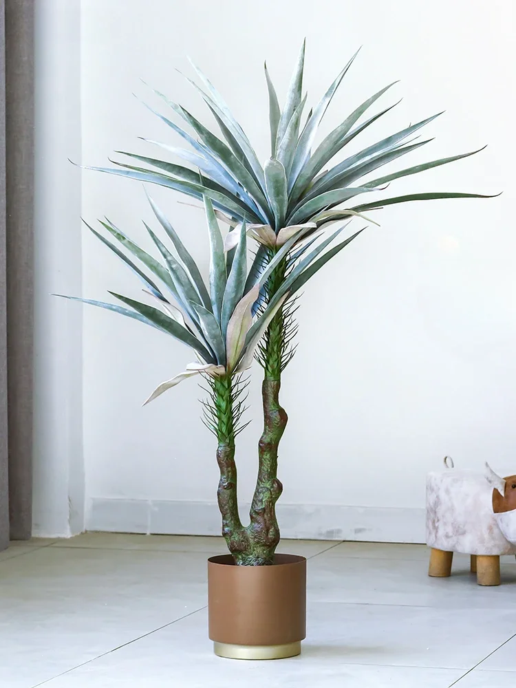 Скандинавское внутреннее искусственное зеленое растение Агава в горшке сизаль