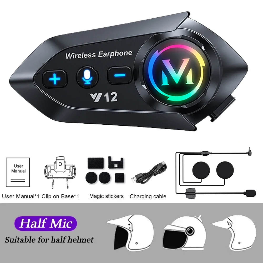 

Bluetooth 5,4 гарнитура для шлема, беспроводной комплект громкой связи для звонков, водонепроницаемые наушники для мотоцикла,...