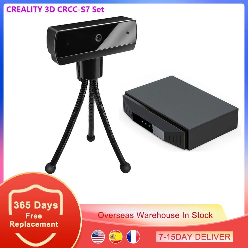 

CREALITY 3D CRCC-S7 HD 1080P 1920(H)× 1080(V) веб-камера 69,23*30,7*24,5mm 5V пульт дистанционного управления с возможностью печати + комплект WiFi Box