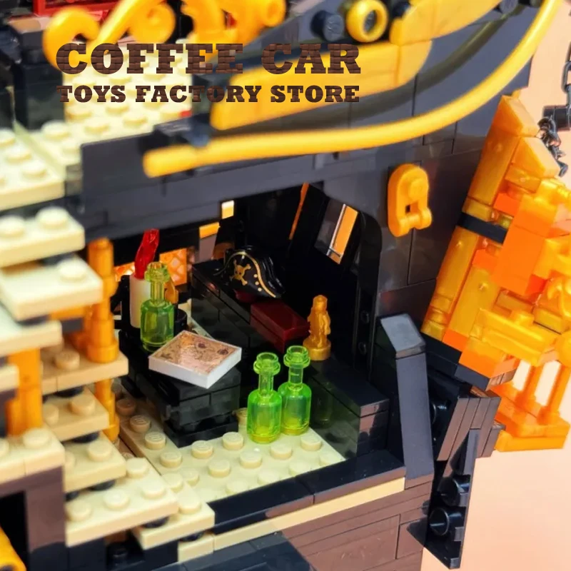 Креативные микро строительные блоки модель пиратского корабля пластиковые