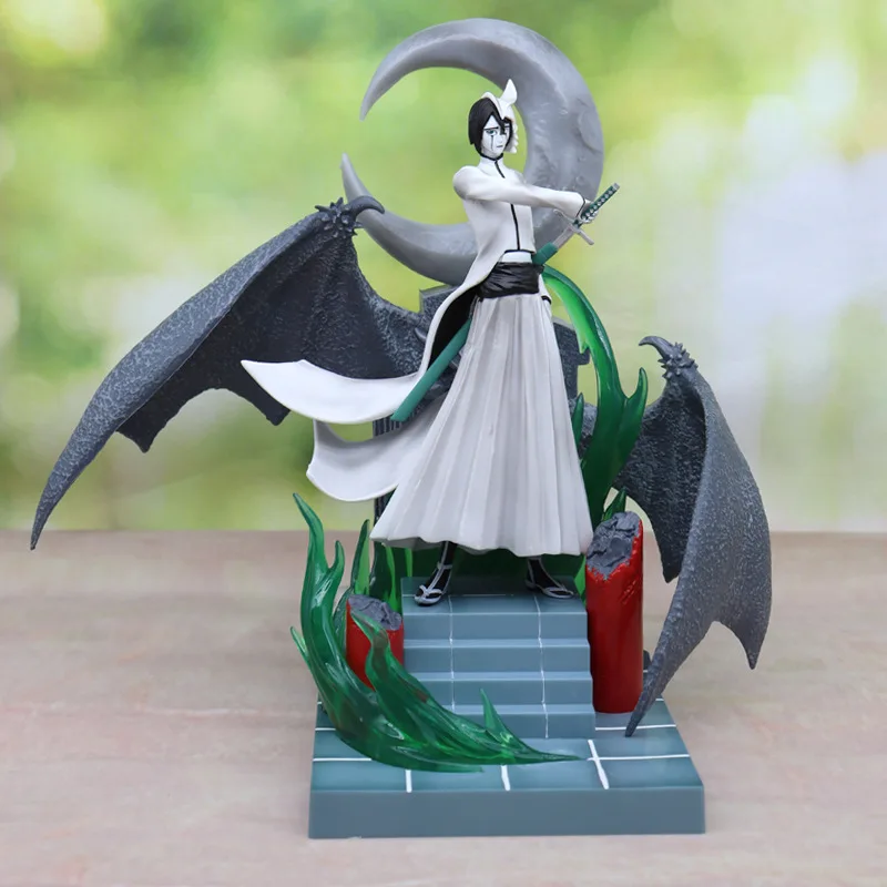 

33cm Anime Bleach Ulquiorra Cifer Acrion Figure Model Doll Toy White Male God Decoration With Lights Luminous Moon Collections