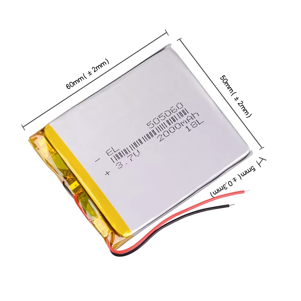 

3.7V 2000mAh 505060 Lithium Polymer Li-Po li ion Rechargeable Battery For interphone Bluetooth speaker PDA POS GPS Explay M43HD