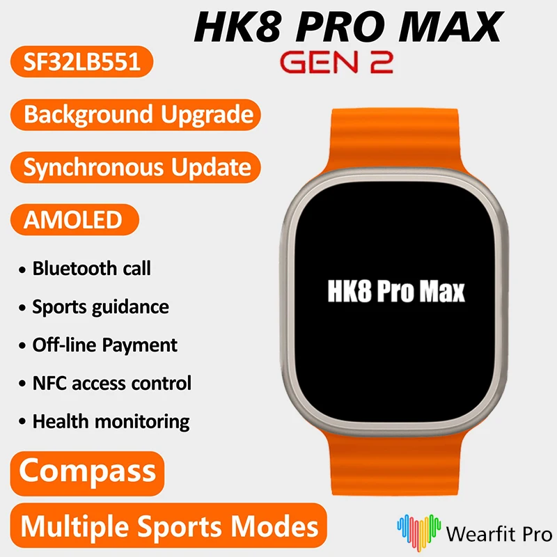 

ChatGPT HK8 Pro Max Gen 2 Smart Watch Amoled Strap Lock Wireless Charging Bluetooth Call Men Series 8 NFC Women Smartwatch 2023