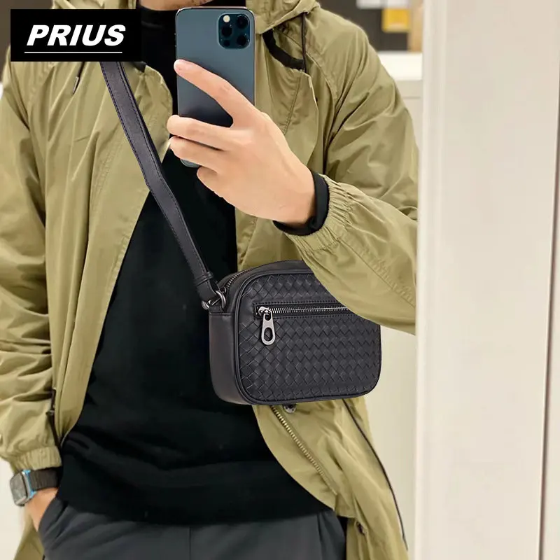 Men's Messenger Bag Luxury Brand Top Genuine Leather Fashion Shoulder Bag High-Grade Cowhide Business Minimalist Style  New