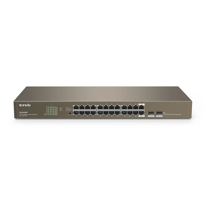 

Tenda TEG1024F 24 Port Gigabit Unmanaged Ethernet Switch with 2 SFP Slots