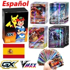Карты Pokemon в испанском стиле, 50-200 шт., GX VMAX V Trainer, энергетические Сияющие карты, игра Castellano, карты Pokemon Espaol, игрушка