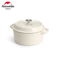 naturehike enamel pot outdoor camping 24cm cooking pot portable picnic hiking cookware braising soup pot anti scalding stew pot
