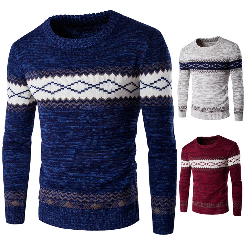 Men Navy Long Sleeve 2021 New Autumn Winter Sweaters Casual Pullovers Knitted Sweater High Quality Pullovers Homme Warm Knitwear