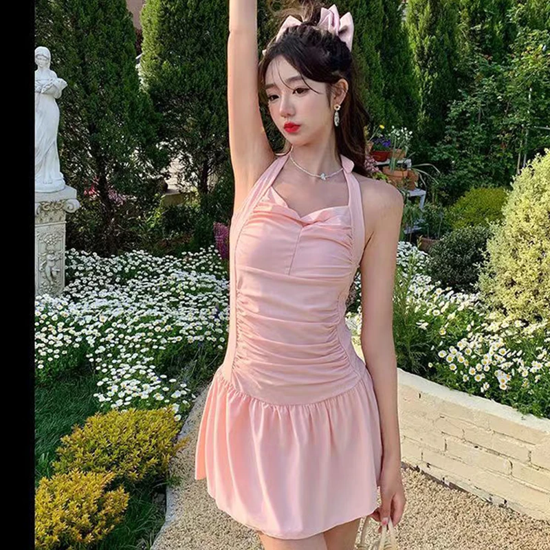 

Swimsuit Women Sexy Bikini Pink Kawaii Girls Swim Wear New Korean Fashion Monokini Push Up Swimwear Beach Bathing Wear Summer
