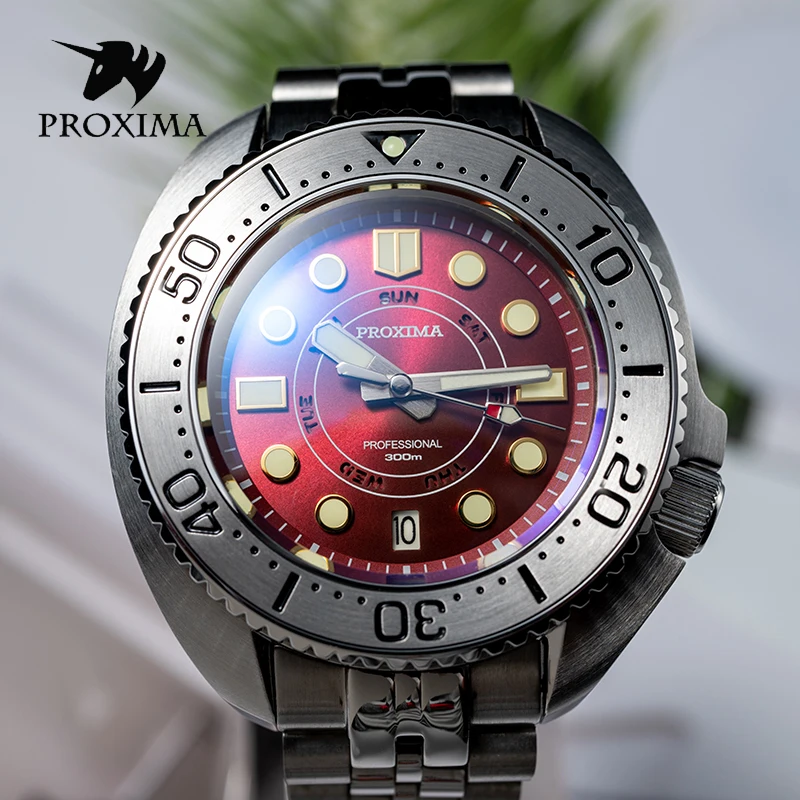 

PROXIMA New Abalone Automatic Mechanical Watch Men's Diving Watch Retro Sapphire One-piece shell Custom Hollow Roller Model