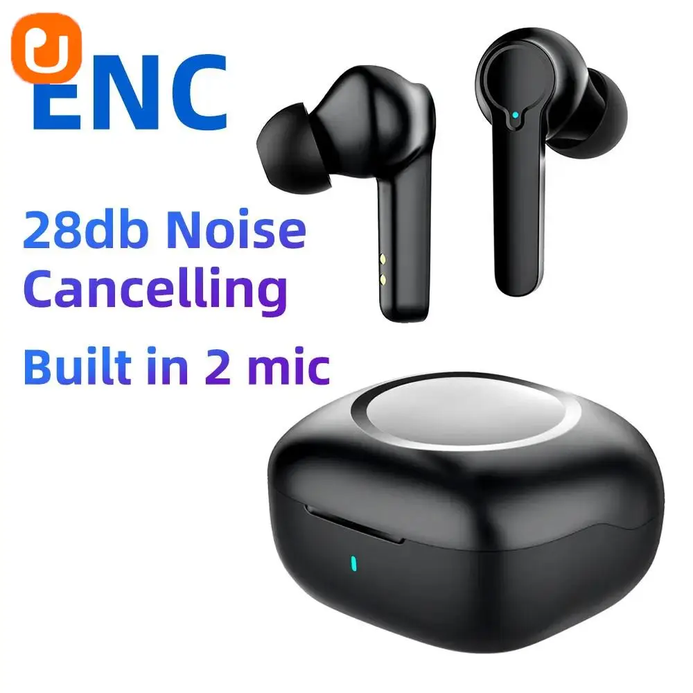 

High Quality Mini TWS Bluetooth Earphones Hifi Sound Earbuds True Wireless Dual Mics ENC In-Ear Buds Noise Cancelling Headphones