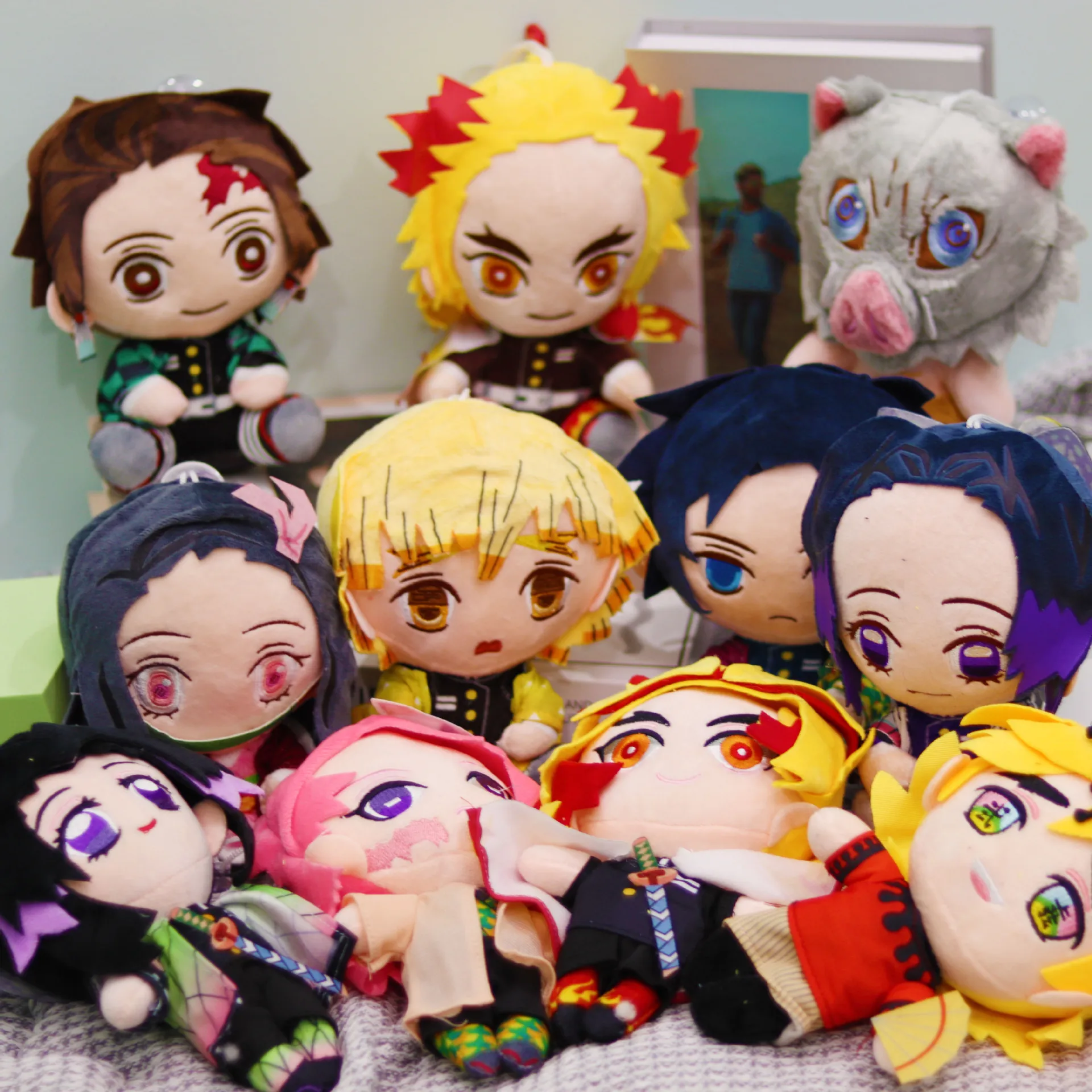 

20cm Demon Slayer Plush Doll Kawaii Nezuko Shinobu Tanjiro Mitsuri Zenitsu Cosplay Stuffed Plush Toys Kimetsu No Yaiba