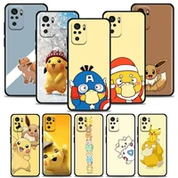 pokemon vulpix psyduck phone case for redmi 10 9 9a 9c 9i k20 k30 k40 plus note 10 11 pro soft silicone case pikachu