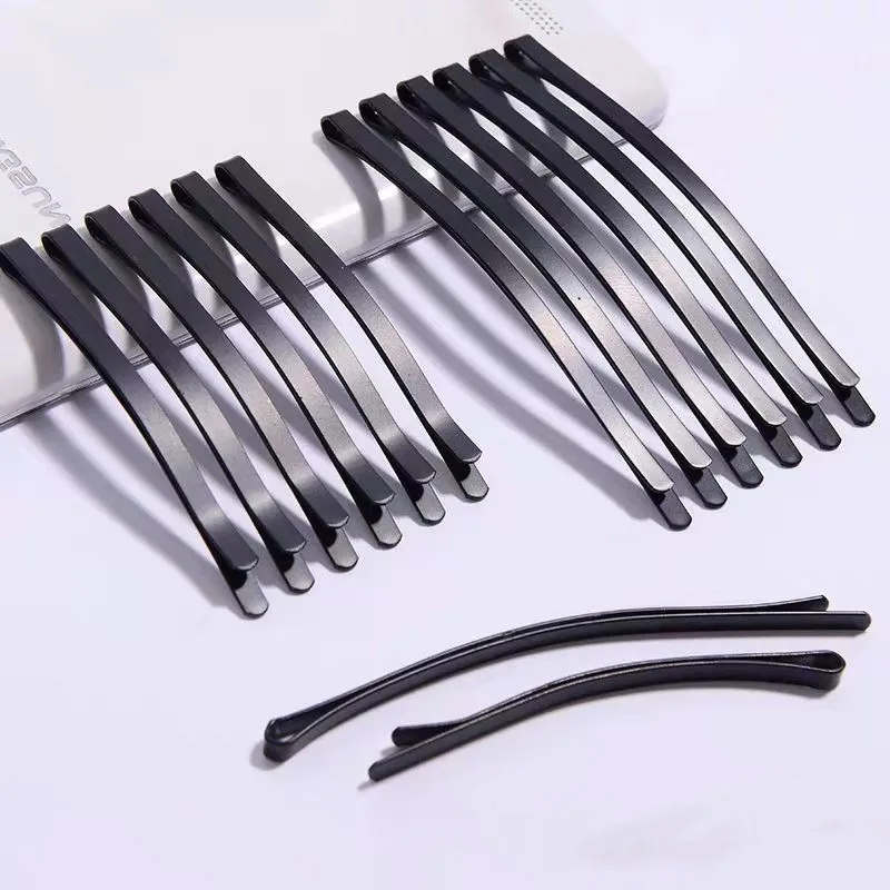 

10pcs 6.5/8.5cm Black Bangs Clip Korean Simple One Word Hairpin Wire Hair Pins Invisible hair Side Clip Big Hair Clip for Braids
