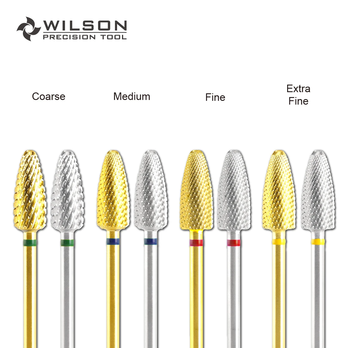 Upgrade Flame Bits - Gold/Silver - WILSON Carbide Nail Drill Bit