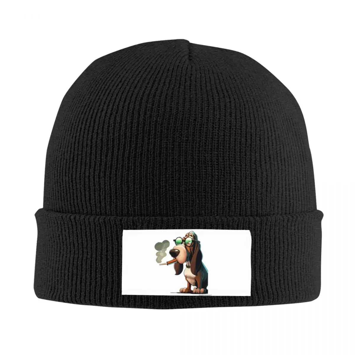 

Winston - Smokey Specs Knitted Hat Velvet Applique For Winter Great Gift