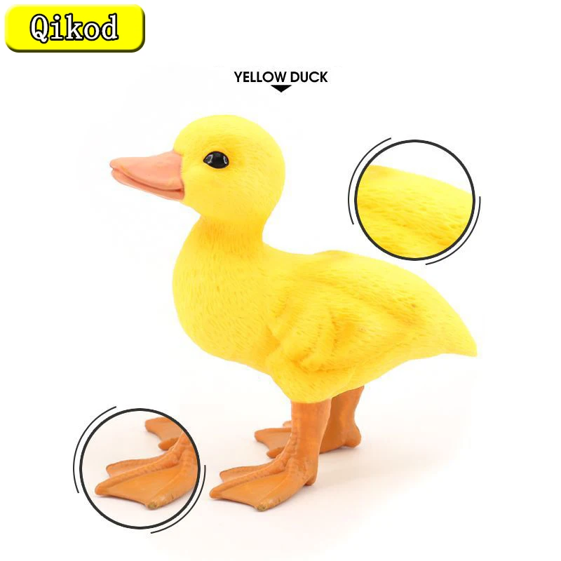 

Simulated Little Yellow Duck Model Cognitive Education Duck Toy Wild Ranch Poultry Animal Model Solid Static Children's Toy Gift