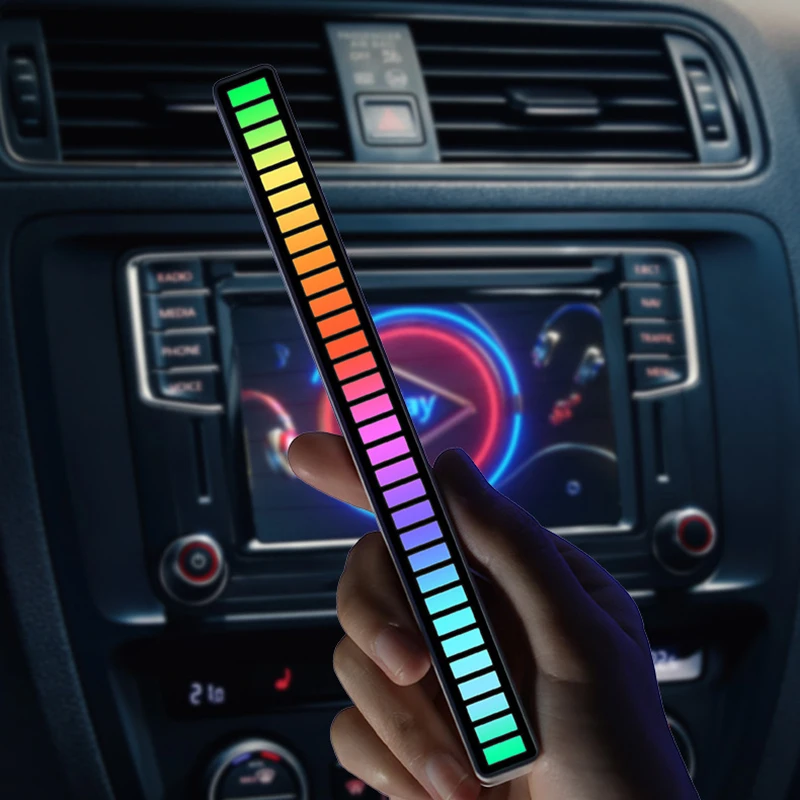RGB светодиодный ритмичный светильник с голосовой активацией для Audi Q3 Q5 SQ5 Q7 A1 A3 S3 A4