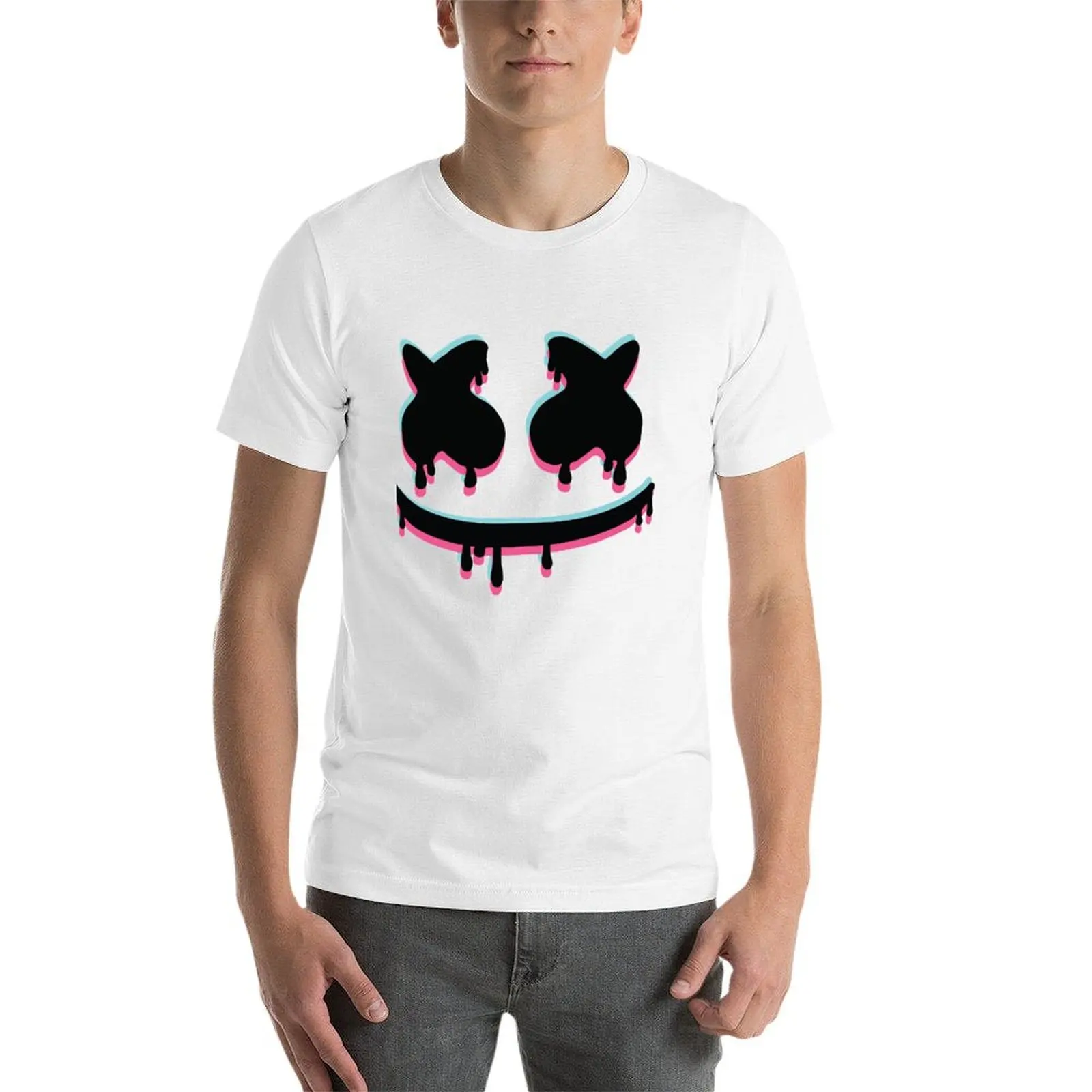 Фото Футболка Marshmello ART, хлопковая футболка, набор футболок для мужчин, футболки с графическим принтом, мужские футболки G-man, футболка для мужчин №3