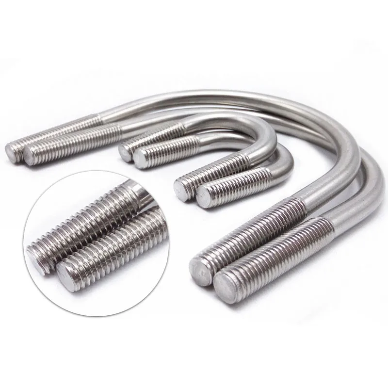 

5PCS M6 M8 A2 STAINLESS STEEL 304 Card Shaped Tube Clamp Horse Riding Hoop U-Bolts Round Bend