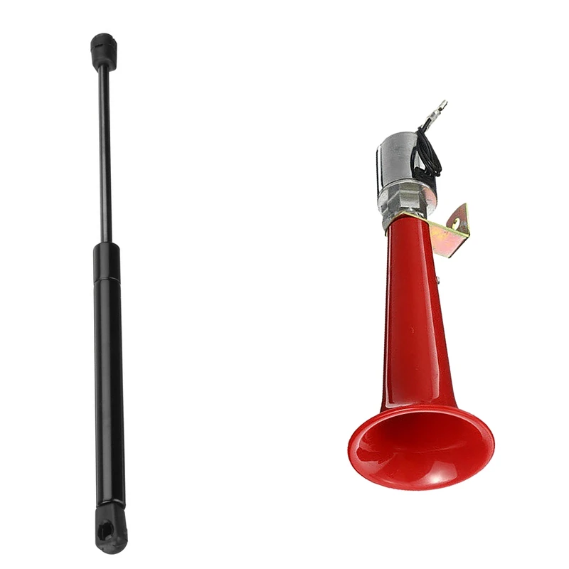 

2 Pcs Car Accessories: 1 Pcs Hood Lift Supports Shock Struts & 1 Pcs 12/24V 180DB Super Loud Air Horn Trumpet
