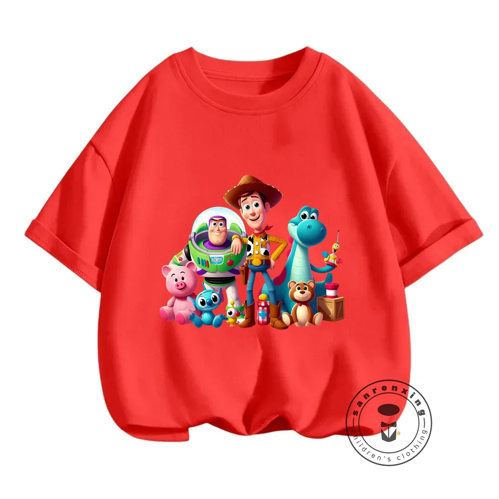 Детские футболки с героями Диснея История игрушек мягкие свободные необычным