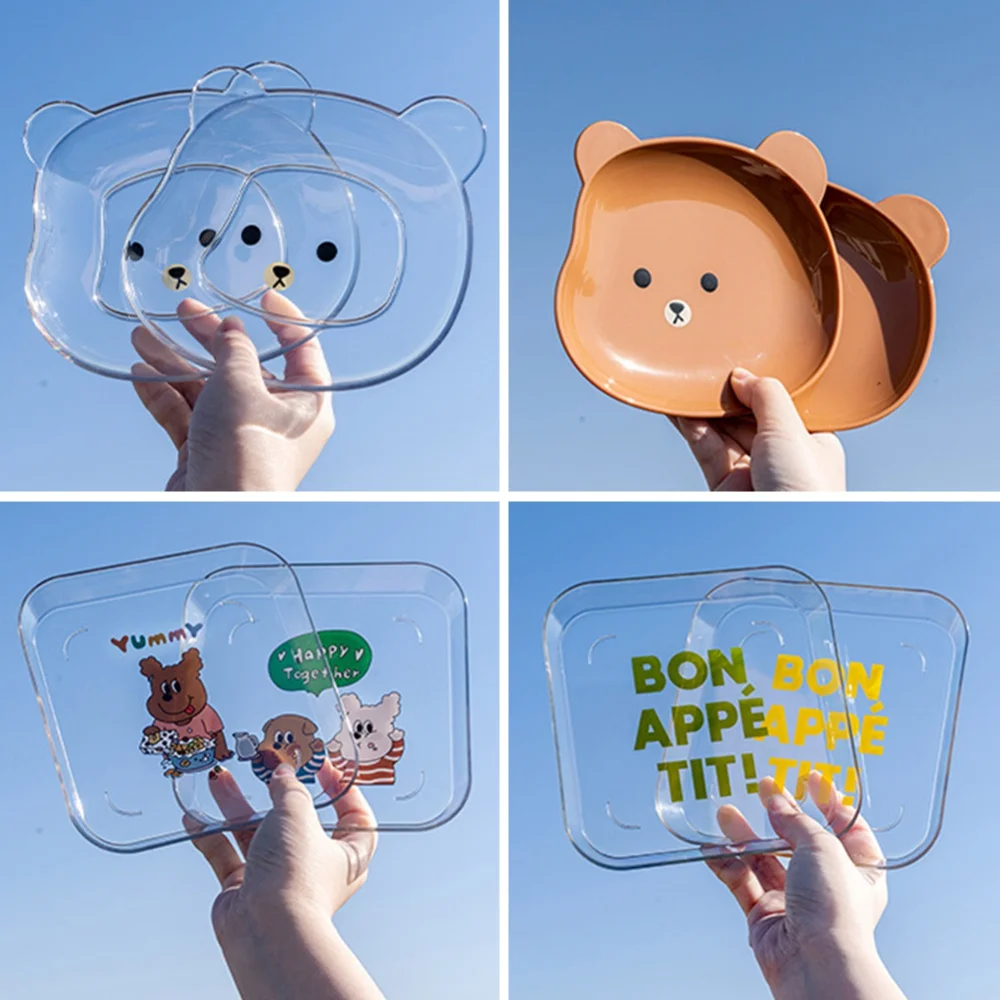 

Salad Food Nuts Storage Tray Miniatures Cup Plate Dish Or Snacks Fruit Sushi Plate Cute Cartoon Tableware Holder Set