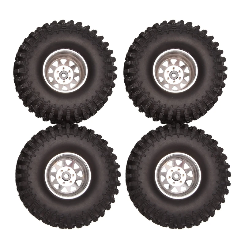 

4PCS Deep Dish Wagon 120Mm 1.9 Beadlock Wheel Rim Tire Set For 1/10 RC Crawler Car Traxxas TRX4 RC4WD D90 Axial SCX10