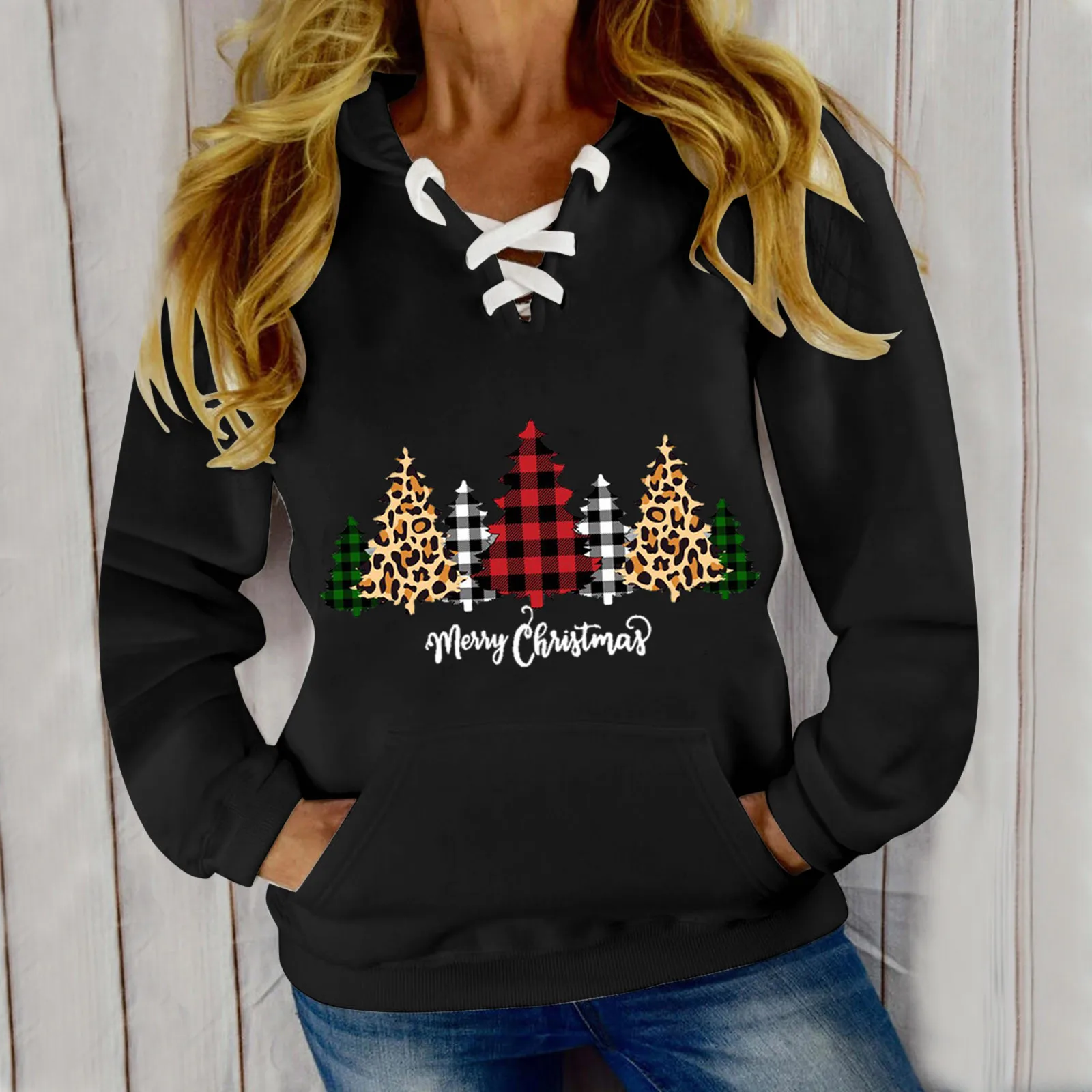 

Womens Autumn Long Sleeve Christmas Printed Fleece Hoodie Sweatshirt Pullover Tops Blouse Snap Front Hoodie Zipper Front Hoodies