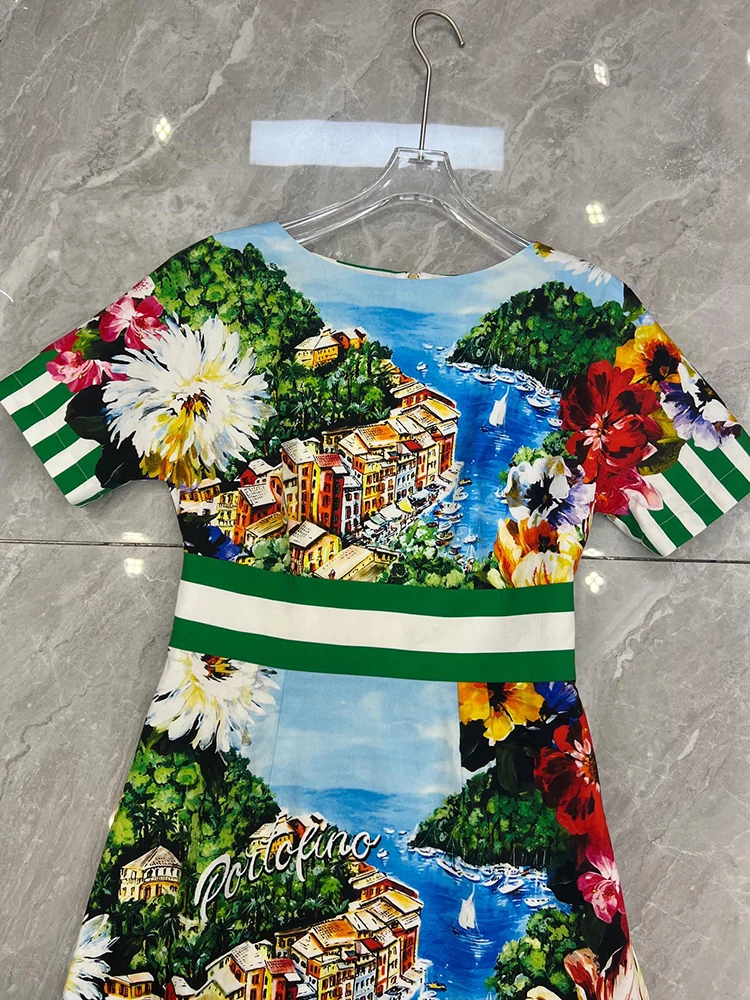 Платье Sicilian женское с круглым вырезом модное элегантное мини-платье коротким