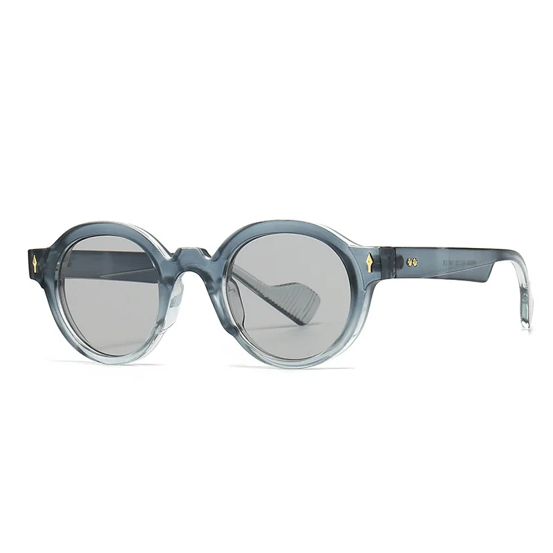

Модные круглые солнцезащитные очки YOOSKE для женщин и мужчин, Винтажные Солнцезащитные очки с заклепками, женские брендовые дизайнерские очки с защитой UV400, градиентные очки
