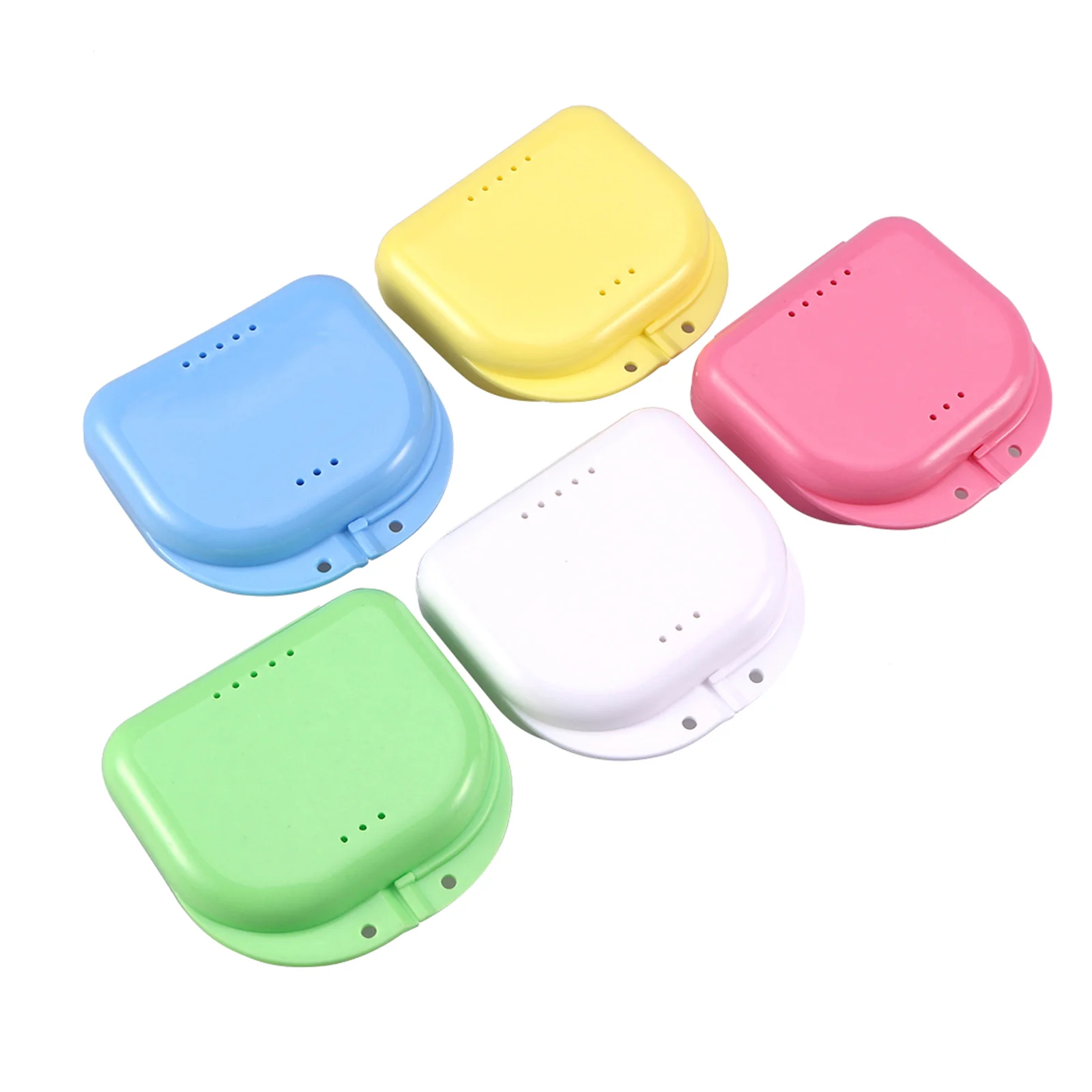 

5PCS Braces Container Useful Denture Case Mouth Guard Box Retainer Box for Children Women Men