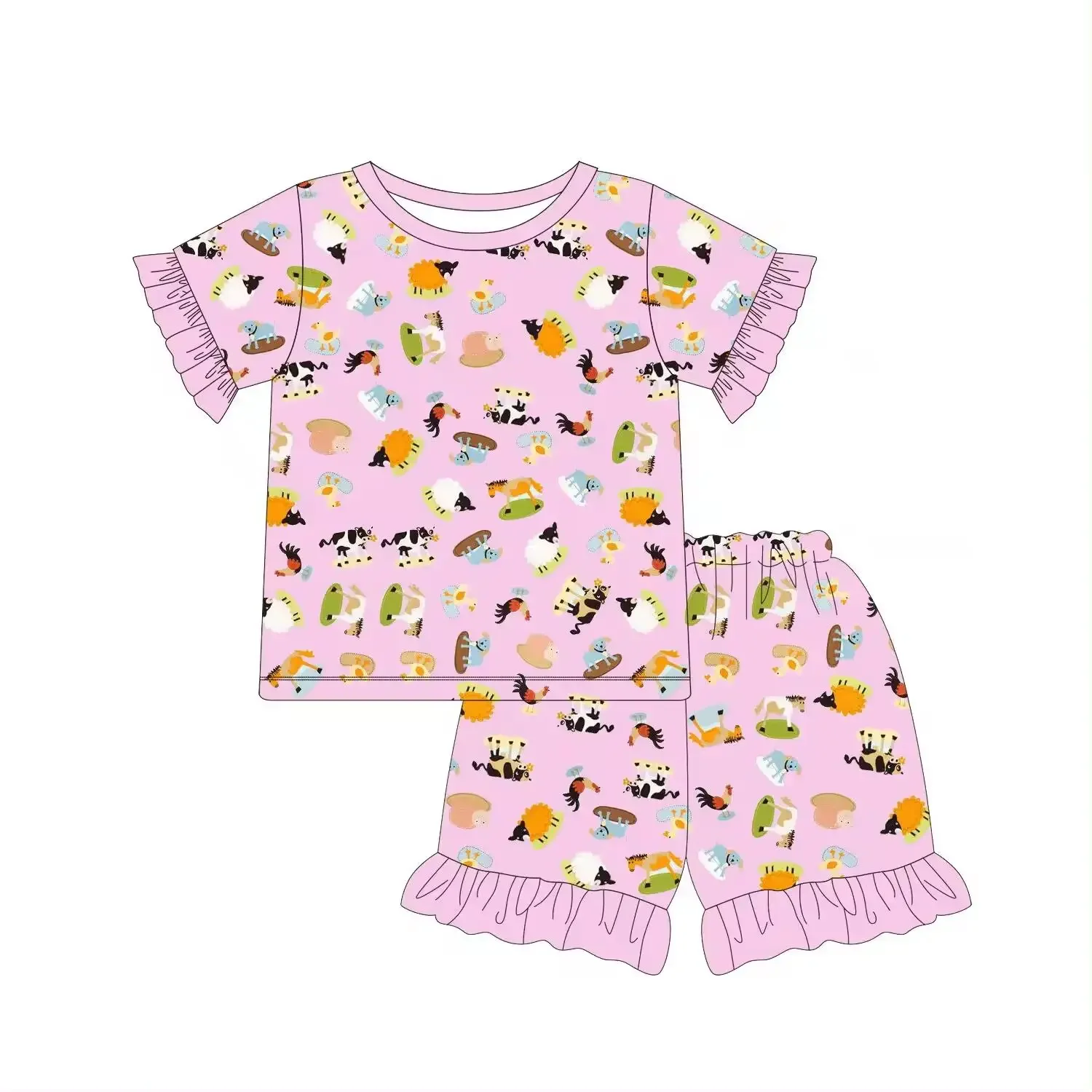 Новый летний бутик кружевные шорты с коротким рукавом для девочек и мальчиков