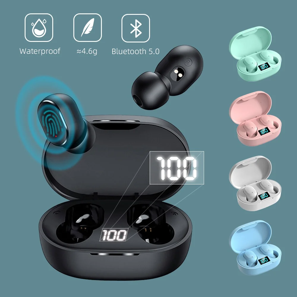 New E6S 9D Headphones Wireless Bluetooth Headset 5.2 Bluetooth Earphones Earplugs No Delay Auricular TWS Mic for Xiaomi Lenovo