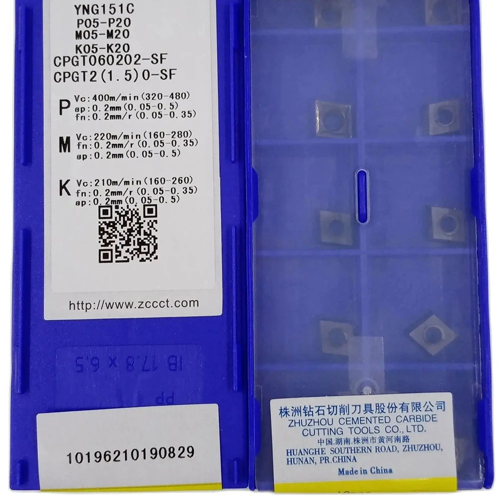 ZCC CPGT 060202 -SF Токарные инструменты для отделки стали нержавеющей и чугуна 2(1.5)0-SF