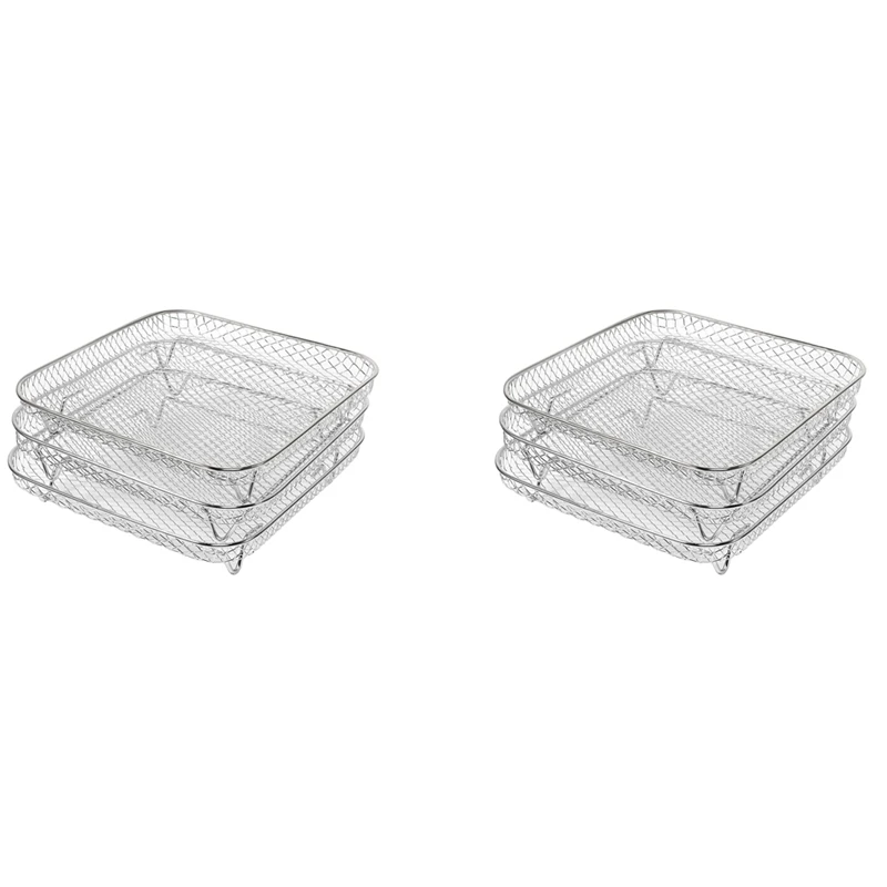 

2X Three-Tier Air Fryer Grilling Rack Stainless Steel Airfryer Tool Baking Tray Roasting Cooking Rack Air Fryers