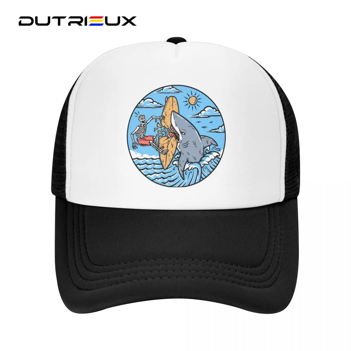 

Кепка dutrious с черепом для серферов, Кепка-тракер с акулой для мужчин, индивидуализированная регулируемая бейсболка унисекс, летние кепки-бейсболки