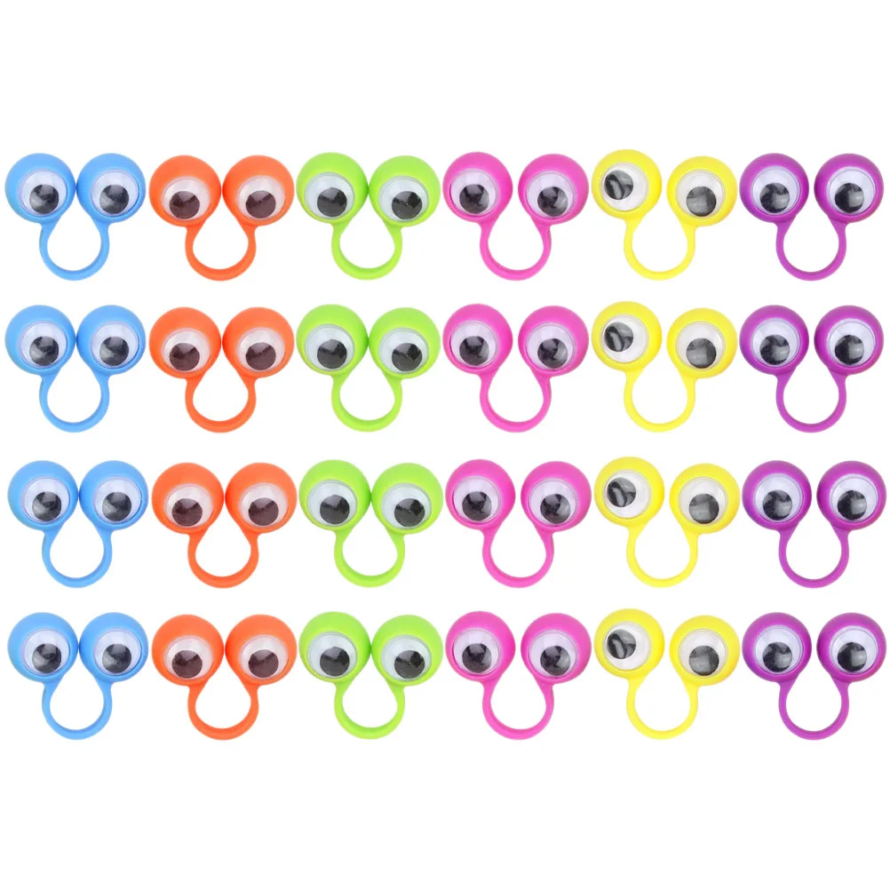 

24 Pcs Big Eyes Ring Plastic Kid Gifts Filler Finger Puppet Kids Eyeball Swing Toy